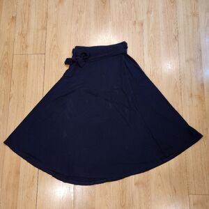 Farm Rio Black Ribbed Wrap Skirt Y2K Midi Made in Brazil